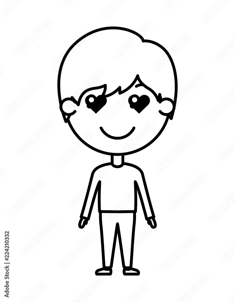 cartoon man in love kawaii character cartoon man in love kawaii character