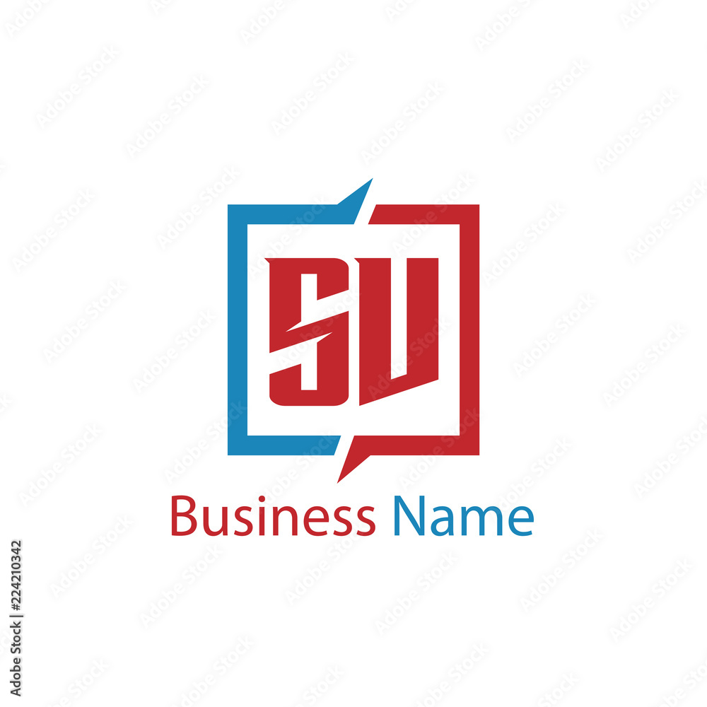 Initial Letter SV Logo Template Design