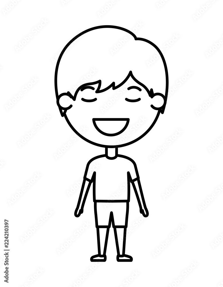 cartoon happy man kawaii character cartoon happy man kawaii character