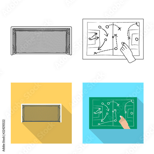 Vector illustration of soccer and gear icon. Collection of soccer and tournament stock vector illustration.