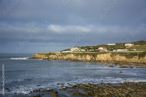 Photo of the Asturian coast with cold colours and sunlight