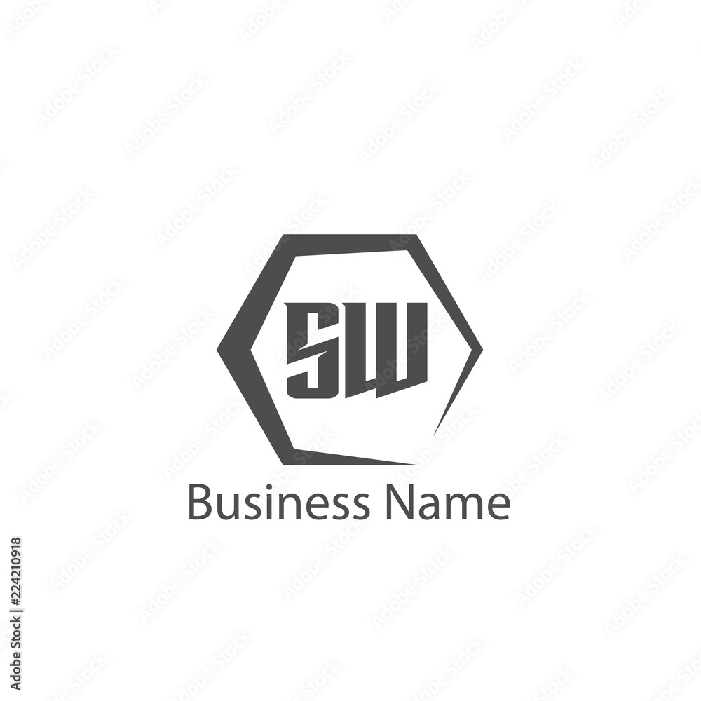 Initial Letter SW Logo Template Design
