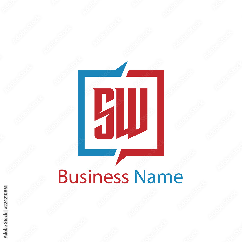 Obraz premium Initial Letter SW Logo Template Design