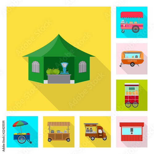 Isolated object of market and exterior logo. Set of market and food vector icon for stock. © Svitlana