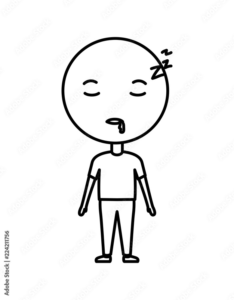 cartoon emoticon with body asleep kawaii character cartoon emoticon with body asleep kawaii character