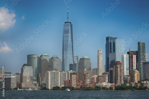 New York City Manhattan aerial view from Liberty island