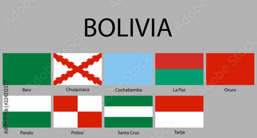 all Flags of departments of Bolivia