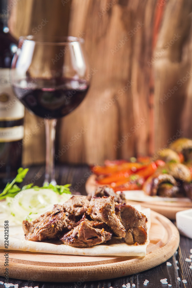 grilled meat with onion grilled meat with onion