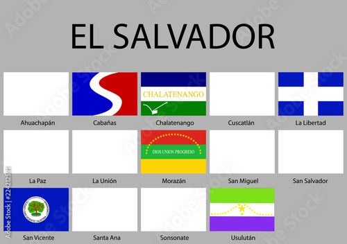 all Flags of departments of El Salvador.