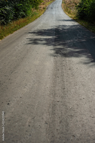 Asphalted Russian road in the countryside