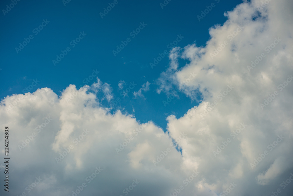 Blue sky with white clouds bright Sunny day Blue sky with white clouds bright Sunny day