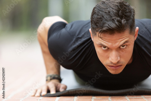 Man doing fitness in outdoor park © jcfotografo