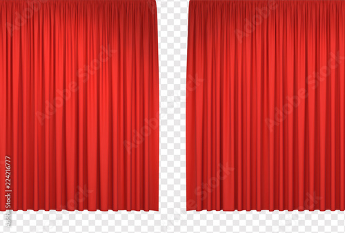 Red stage curtains photo