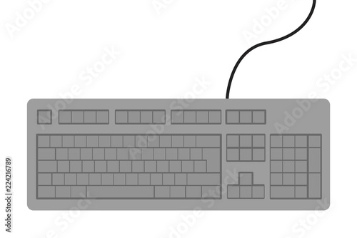 Teclado de ordenador de color gris.