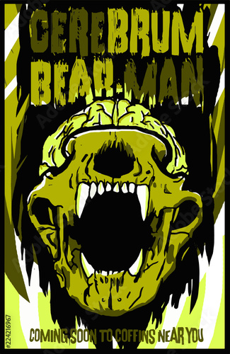 Cerebrum Bear-Man Movie Poster Illustration