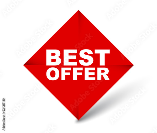 red vector banner best offer