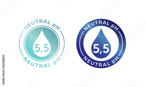 Neutral pH balance logo icon for shampoo or cream.