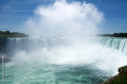 NIAGARA FALLS, ONTARIO, CANADA - MAY 21st 2018: Horseshoe Falls at Niagara Falls viewed from the canadian side