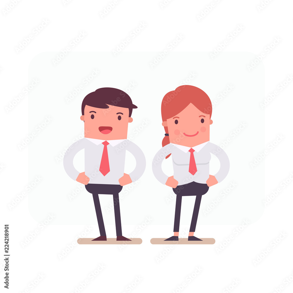 Vector Illustration on a theme of office work. Characters from a series of funny clerks. Cartoon office manager Vector Illustration on a theme of office work. Characters from a series of funny clerks. Cartoon office manager