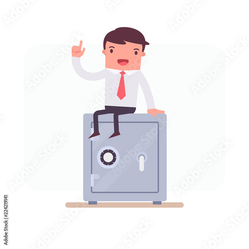 Vector Illustration on a theme of office work. Characters from a series of funny clerks. Cartoon office manager