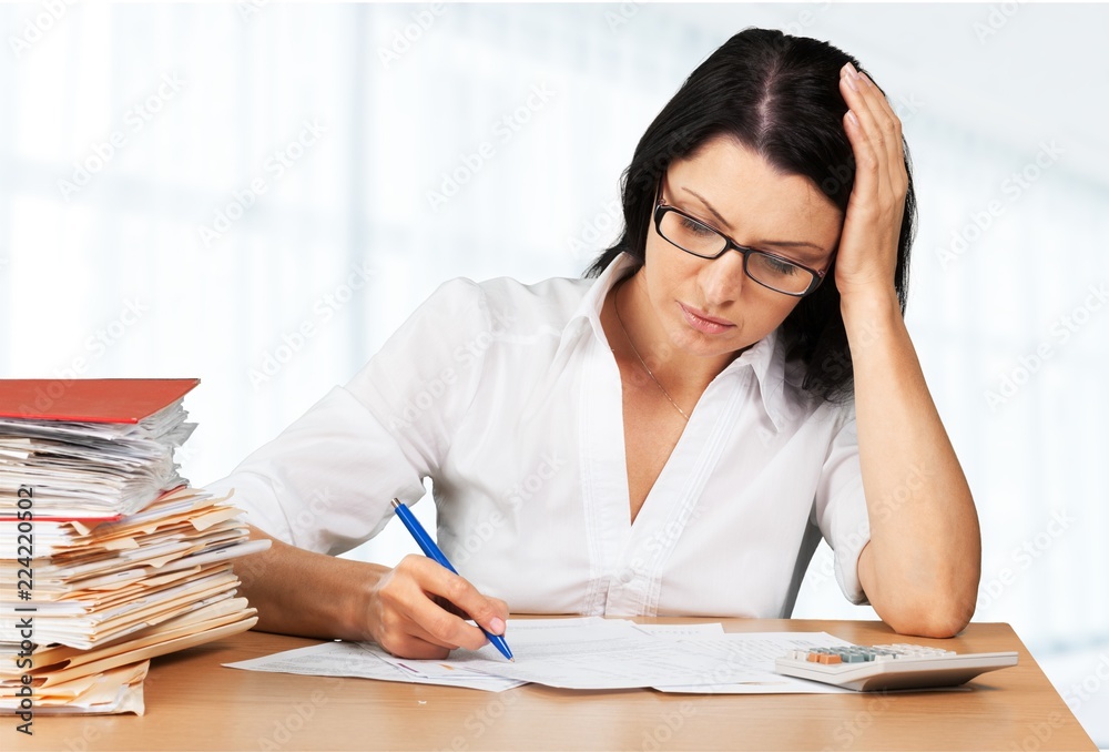 Businesswoman sitting at the table Businesswoman sitting at the table