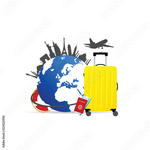 travel set icon illustration