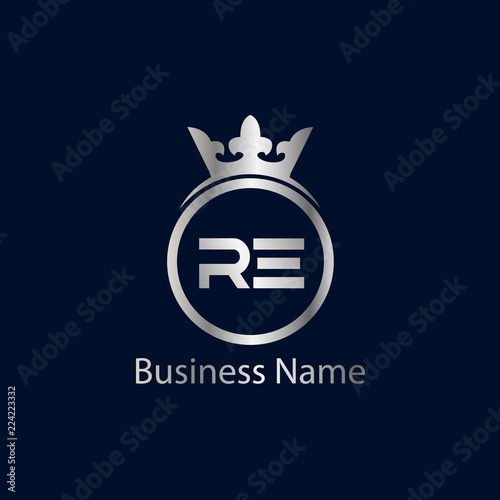 Initial Letter RE Logo Template Design