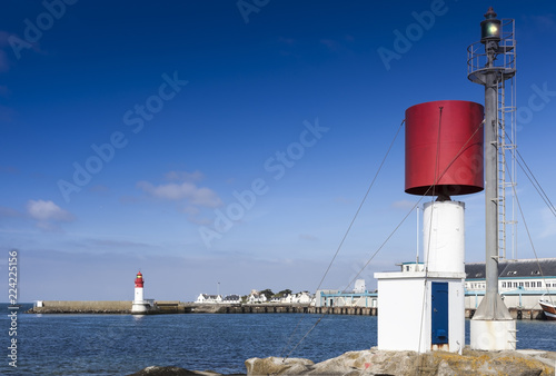 Entrance of the main harbor of Guilvinec, near the Atlantic Ocean, in Brittany, France