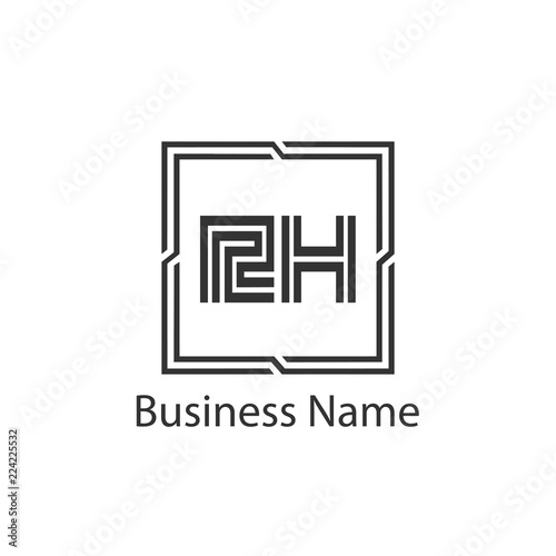 Initial Letter RH Logo Template Design