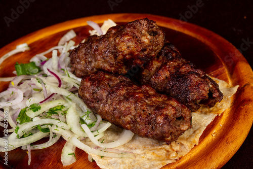 Grilled beef kebab kofta