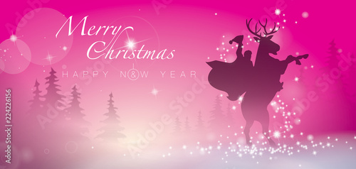 MERRY CHRISTMAS AND HAPPY NEW YEAR magenta