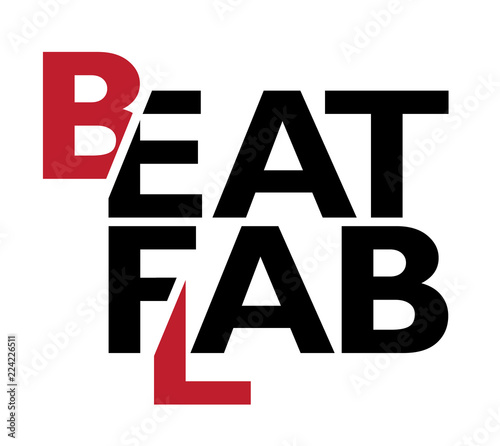 Eat fab, beat flab quote design, unusual lettering