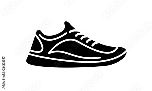 Running shoes icon fitness. Simple style sneaker.