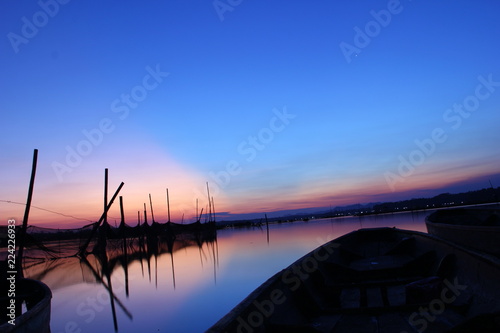 on the lake, view from the edge of the lake