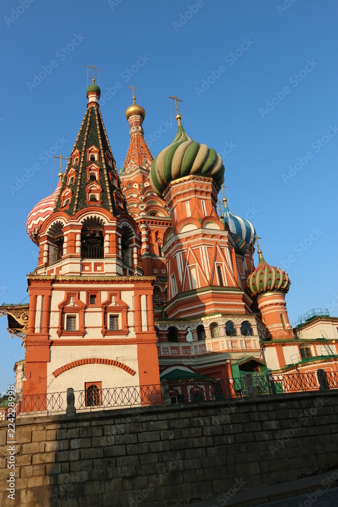 Closeup view to Saint basils cathedral on red square in Moscow, Russia Closeup view to Saint basils cathedral on red square in Moscow, Russia
