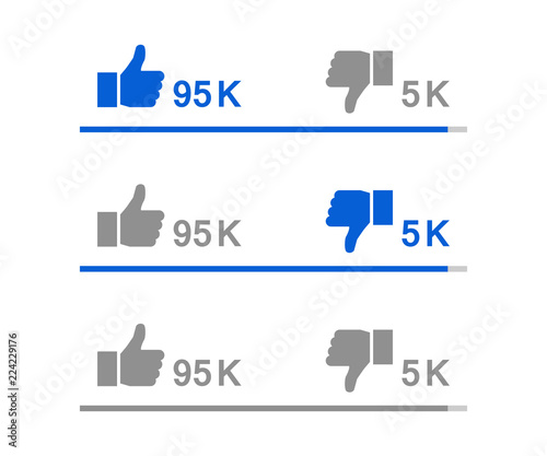 Graph like rating. Thumb up and thumb down
