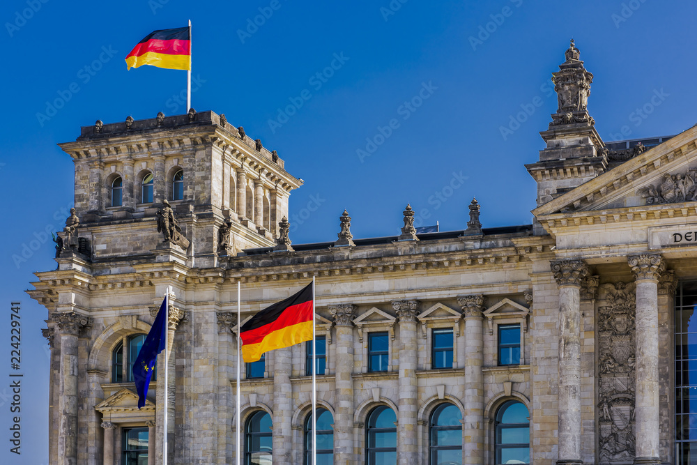 The Reichstag Building in Berlin, Germany is a historical building, constructed to house the imperial diet (Reichstag) of the German Empire.