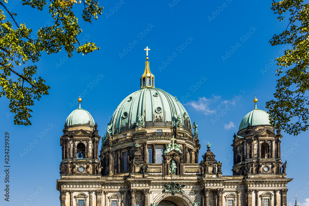 The beautiful Berlin Cathedral or Berliner Dom (German) is the protestant cathedral in Berlin, Germany. It is located on Museum Island in the Mitte Borough.