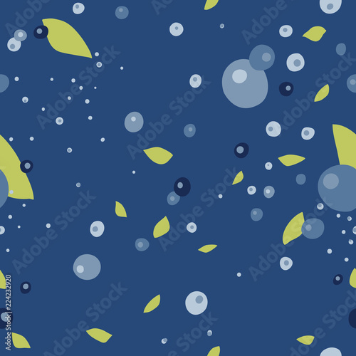 Vector seamless pattern with abstract blueberries