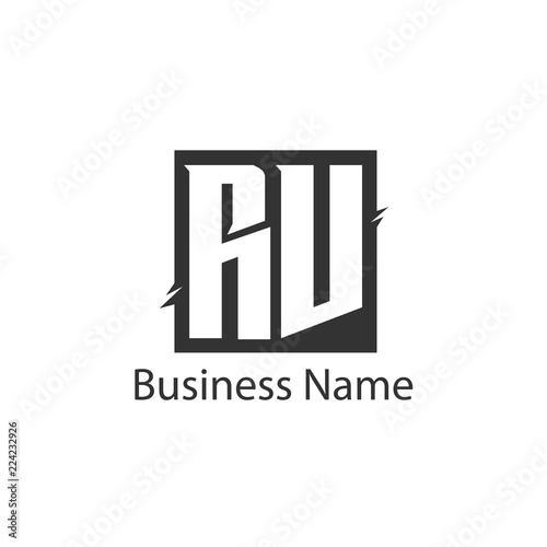 Initial Letter RV Logo Template Design