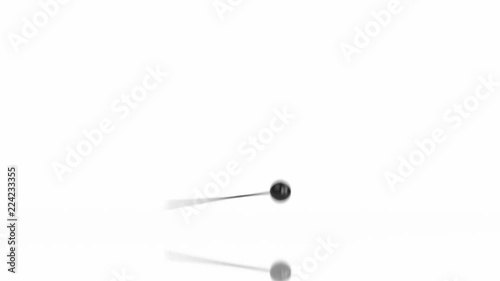 Pin drop on white background in slow motion
