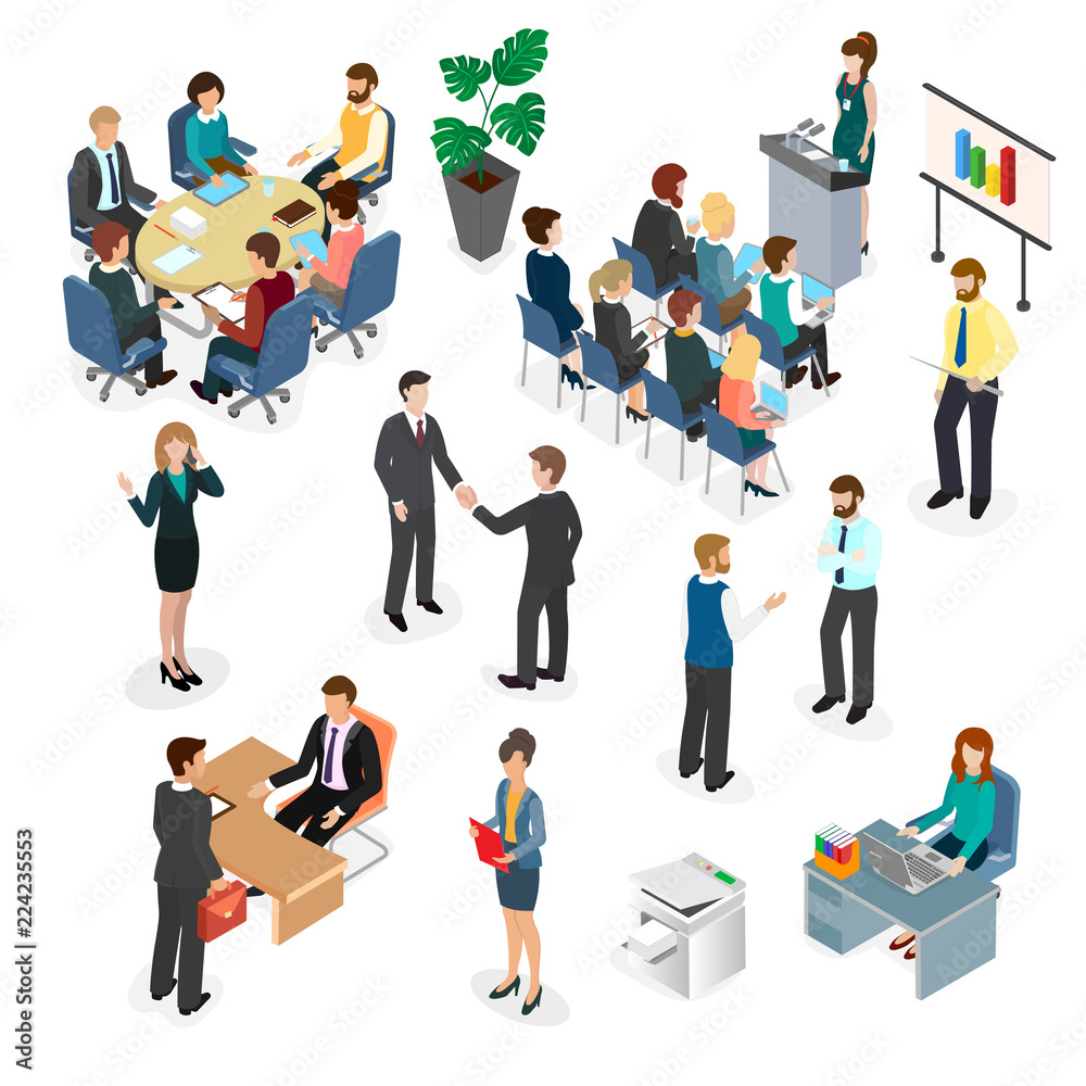 Office workers during the working day. Office workers during the working day.