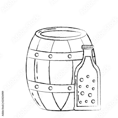 beer barrel and bottle drink beverage