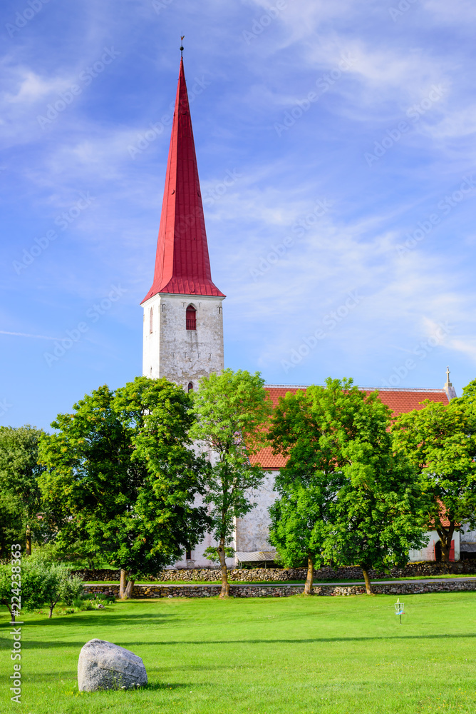 Sightseeing of Saaremaa island. Medieval Lutheran church of St. Michael in the village of Kihelkonna, Saaremaa island, Estonia