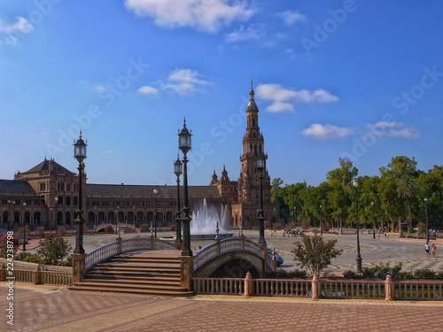 The historic Plaza de España in Seville Spain