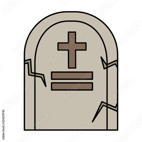 halloween tomb isolated icon