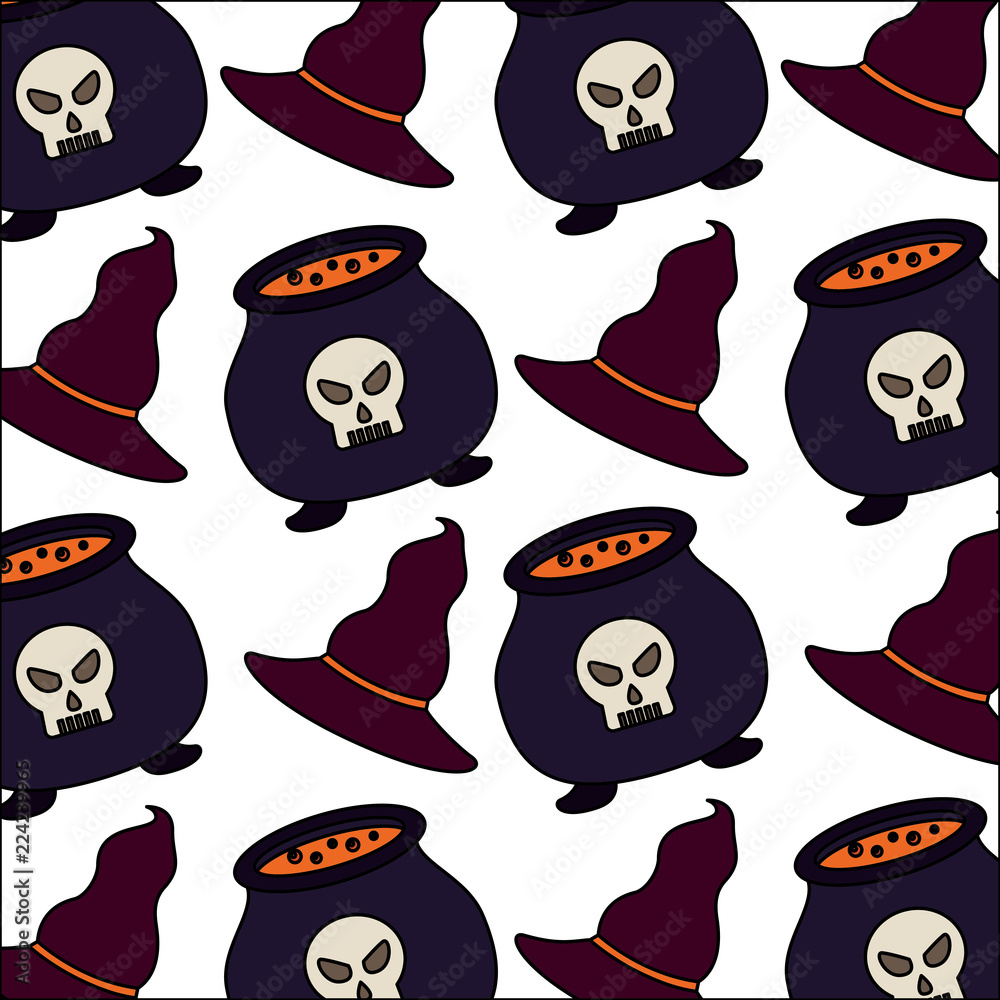 halloween cauldron with hat witch pattern halloween cauldron with hat witch pattern