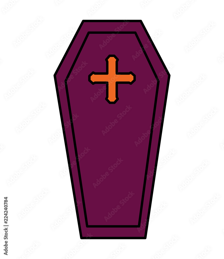 halloween coffin isolated icon halloween coffin isolated icon