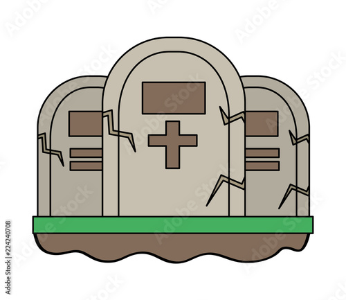 halloween tombs isolated icon