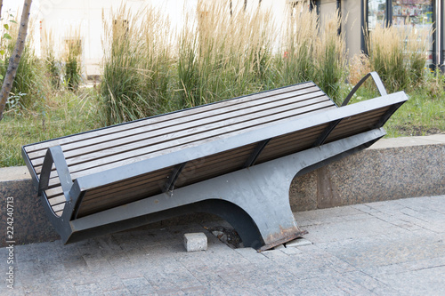 Photography broken bench in moscow